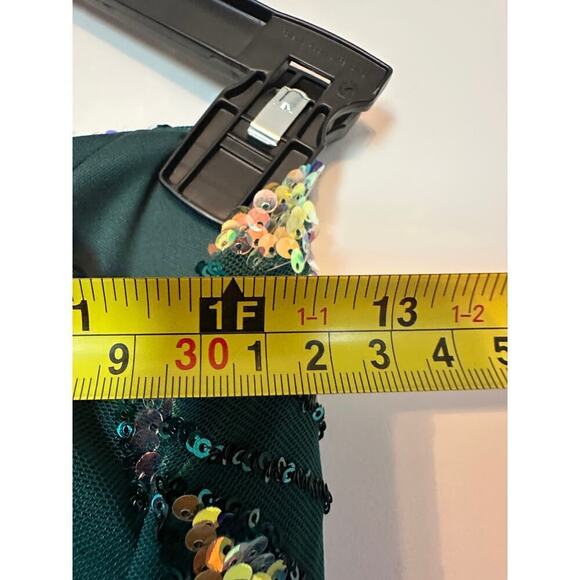 City Studio Size 1 Juniors Green Maxi Mermaid Sequin Prom Gown Dress Unique - Picture 12 of 15